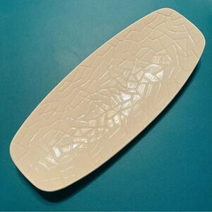 Holland Mold Ceramic‎ Oblong Footed Tray Mid-century Modern Centerpiece Dish